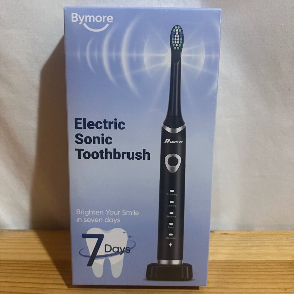 Bymore Electric Toothbrush for Adults,Travel Sonic Toothbrush with 8 Replacement